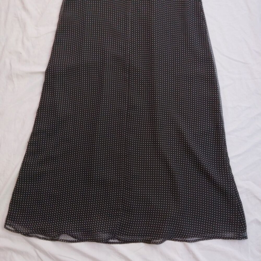 VTG 90s Melissa Harper MHM Black White Polka Dot Retro 2 Piece Maxi Dress 14 - Picture 13 of 16